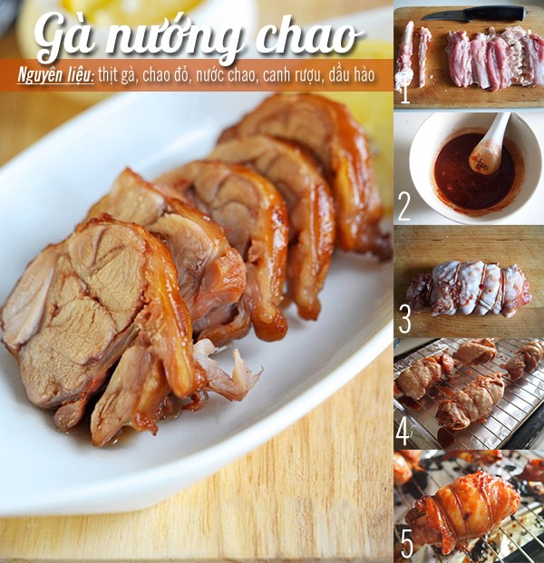 Nguyên liệu để làm  món cánh gà nướng chao gồm: 1 cánh gà tây, chao đỏ 1 viên, chào đỏ nước 2 muỗng canh, rượu nấu ăn 3 muỗng, mật ong 1 muỗng, dầu hào 2 muỗng, hành và gừng.